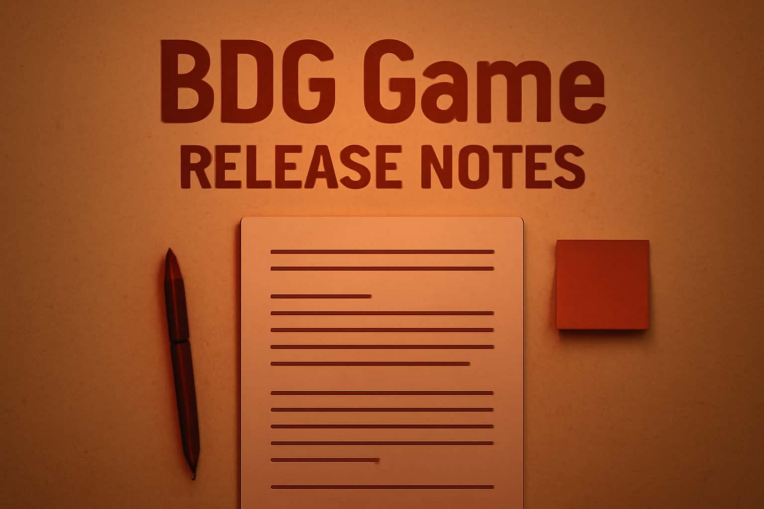 A futuristic representation of BDG Game Release Notes showcasing key updates and features.